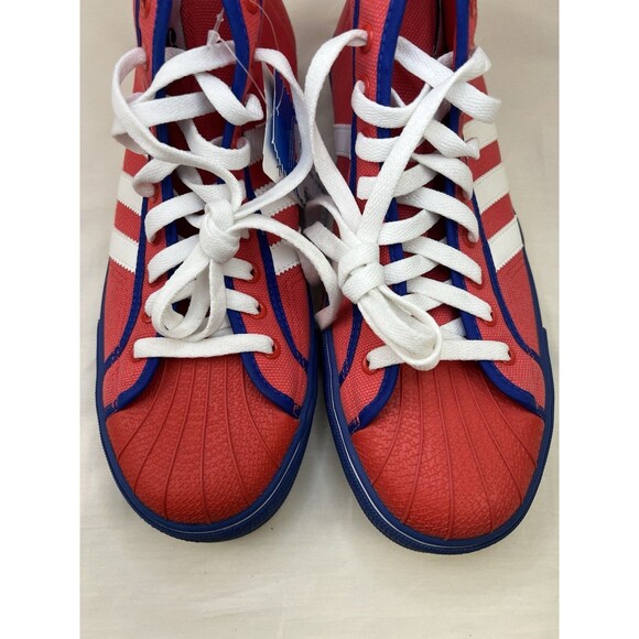 NEW Adidas NZA‎ Shell NBA Philadelphia 76ers Red Blue High top Sneakers Mens 11 - Picture 6 of 10